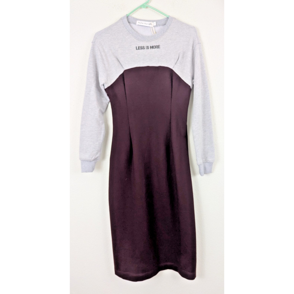 New Niche Market sz S Midi length Dress stretchy knit Less Is More 4550